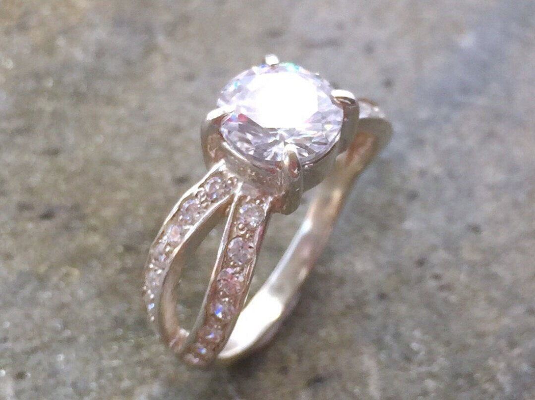 Engagement Ring, Created Diamond, Diamond Ring, Dainty Ring, Solitaire Ring, Antique Ring, Vintage Ring, Promise Ring, Sterling Silver Ring