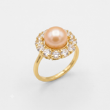 Real Pearl Ring - Victorian Flower Ring - Vintage Cocktail Ring