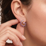 Gold Amethyst Earrings - Spiral Amethyst Earrings - Purple Swirl Earrings