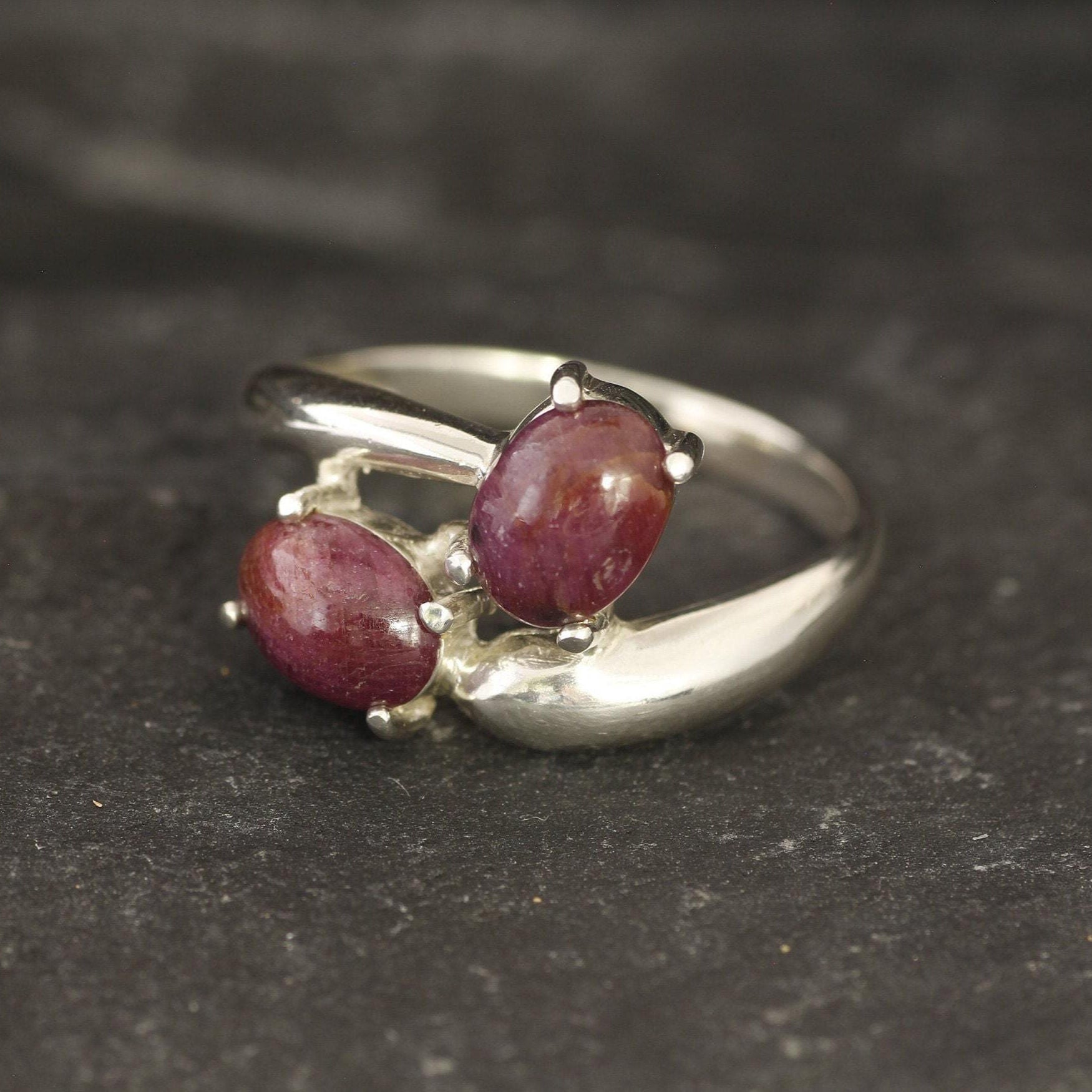 Stylish 925 Sterling Silver ring featuring an Oval Natural Red Ruby, a timeless gift for July birthdays and anniversaries.