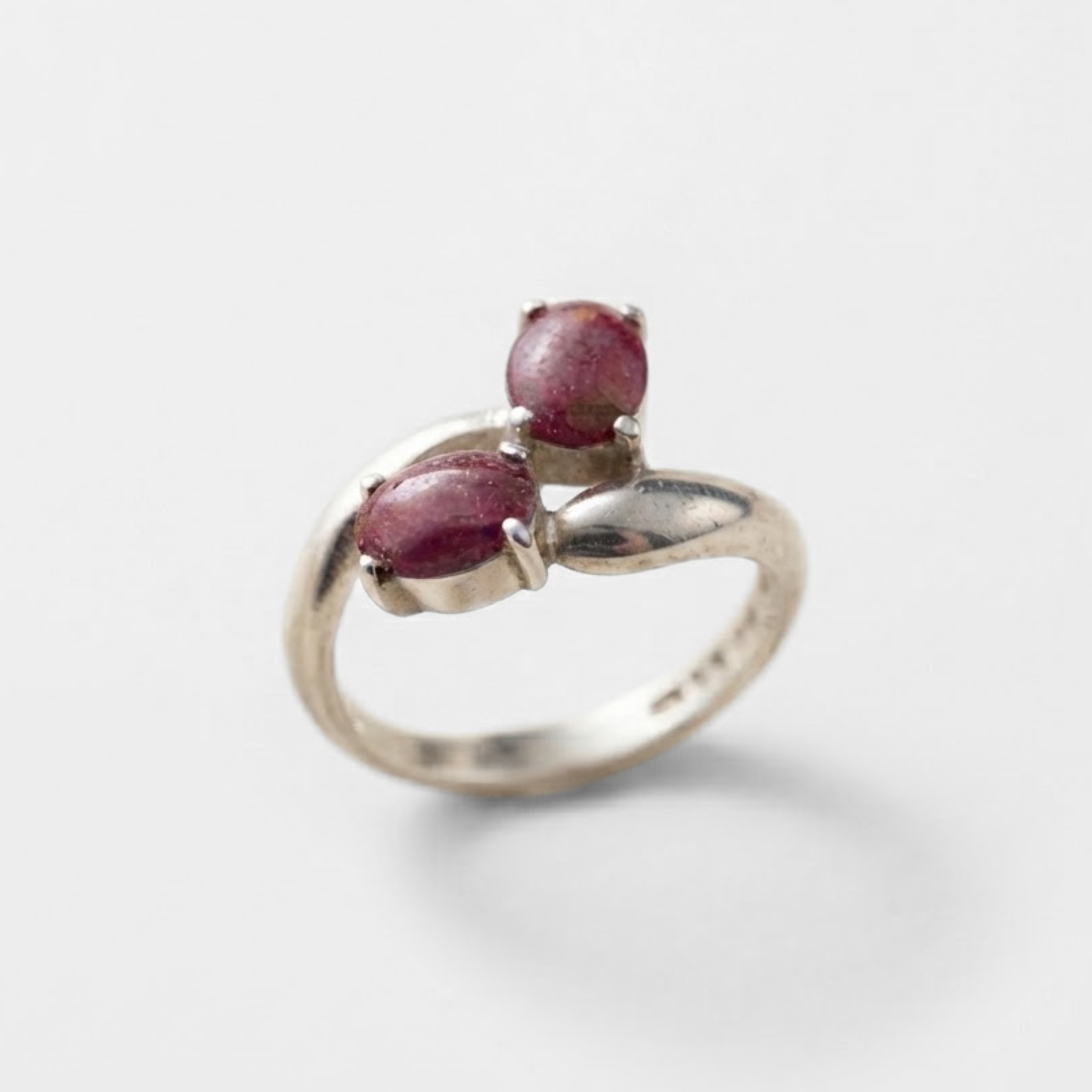 Natural Ruby Ring made in 925 Sterling Silver with Oval Natural Red Ruby in Two-Stone setting, July Birthstone gift idea, symbolizes nobility, purity, and passion, ideal for everyday wear and perfect for birthday gifting and special occasions.
