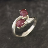 Dazzling 925 Sterling Silver ring with a vibrant Oval Natural Red Ruby, perfect for adding a touch of elegance to any outfit.