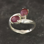 Chic 925 Sterling Silver ring with a captivating Oval Natural Red Ruby, a beautiful gift for July birthdays and meaningful moments.
