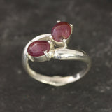 Chic 925 Sterling Silver ring with a captivating Oval Natural Red Ruby, a beautiful gift for July birthdays and meaningful moments.