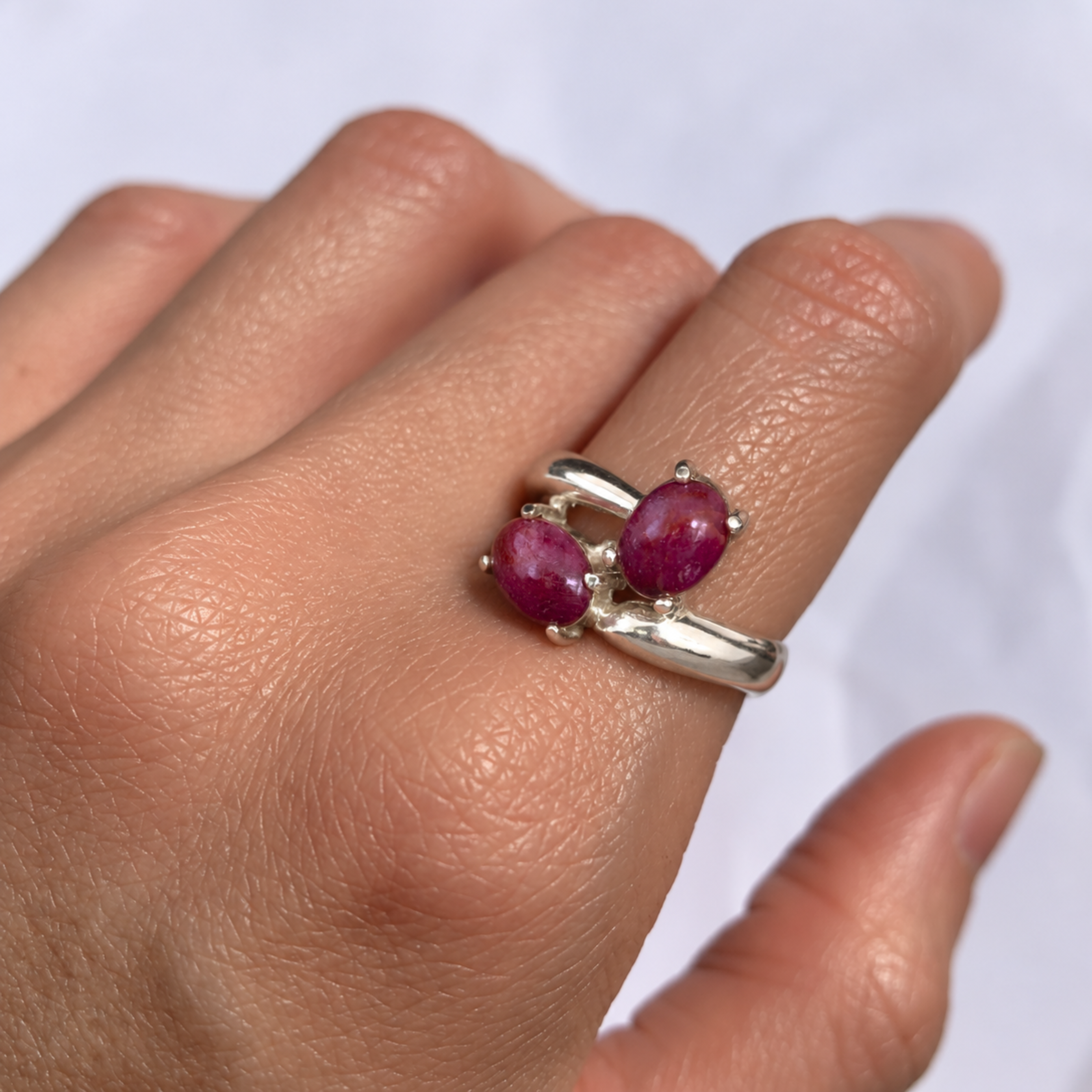 Elegant 925 Sterling Silver ring featuring a stunning Oval Natural Red Ruby, perfect for July birthdays and special occasions.