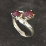 Natural Ruby Ring made in 925 Sterling Silver with Oval Natural Red Ruby in Two-Stone setting, July Birthstone gift idea, symbolizes nobility, purity, and passion, ideal for everyday wear and perfect for birthday gifting and special occasions.