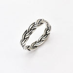 Braided Band, Solid Silver Ring, Stackable Ring, Branch Ring, Dainty Ring, Sterling Silver Band, Silver Braid Ring, Tangled Ring, Plait Band