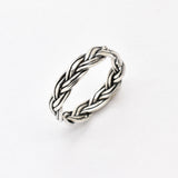 Braided Band, Solid Silver Ring, Stackable Ring, Branch Ring, Dainty Ring, Sterling Silver Band, Silver Braid Ring, Tangled Ring, Plait Band