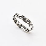 Braided Band, Solid Silver Ring, Stackable Ring, Branch Ring, Dainty Ring, Sterling Silver Band, Silver Braid Ring, Tangled Ring, Plait Band