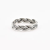 Braided Band, Solid Silver Ring, Stackable Ring, Branch Ring, Dainty Ring, Sterling Silver Band, Silver Braid Ring, Tangled Ring, Plait Band