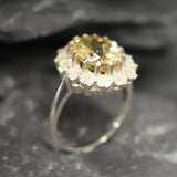 Cocktail Citrine Ring - Yellow Princess Diana Ring - Vintage Statement Ring