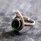 Emerald Teardrop Ring - Two Stone Ring - Statement Emerald Ring