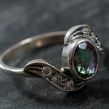 Mystic Topaz Ring, Vintage Rings, Natural Topaz, Antique Topaz Ring, Mystic Topaz, December Birthstone, Solid Silver Ring, December Ring