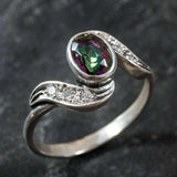 Mystic Topaz Ring, Vintage Rings, Natural Topaz, Antique Topaz Ring, Mystic Topaz, December Birthstone, Solid Silver Ring, December Ring