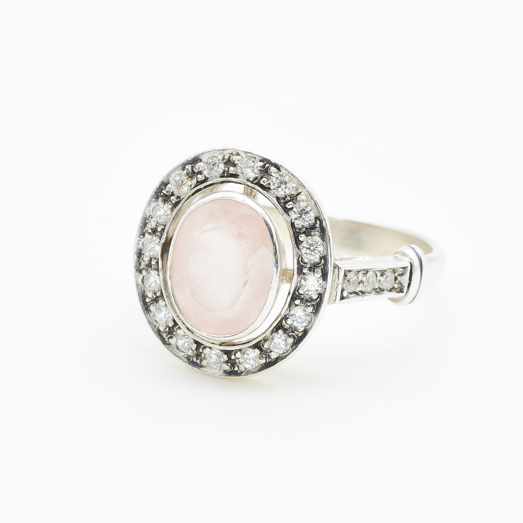 Rose Quartz Ring, Natural Rose Quartz, Vintage Rings, Pink Diamond Ring, January Birthstone, Silver Ring, Pink Diamond, Sterling Silver Ring