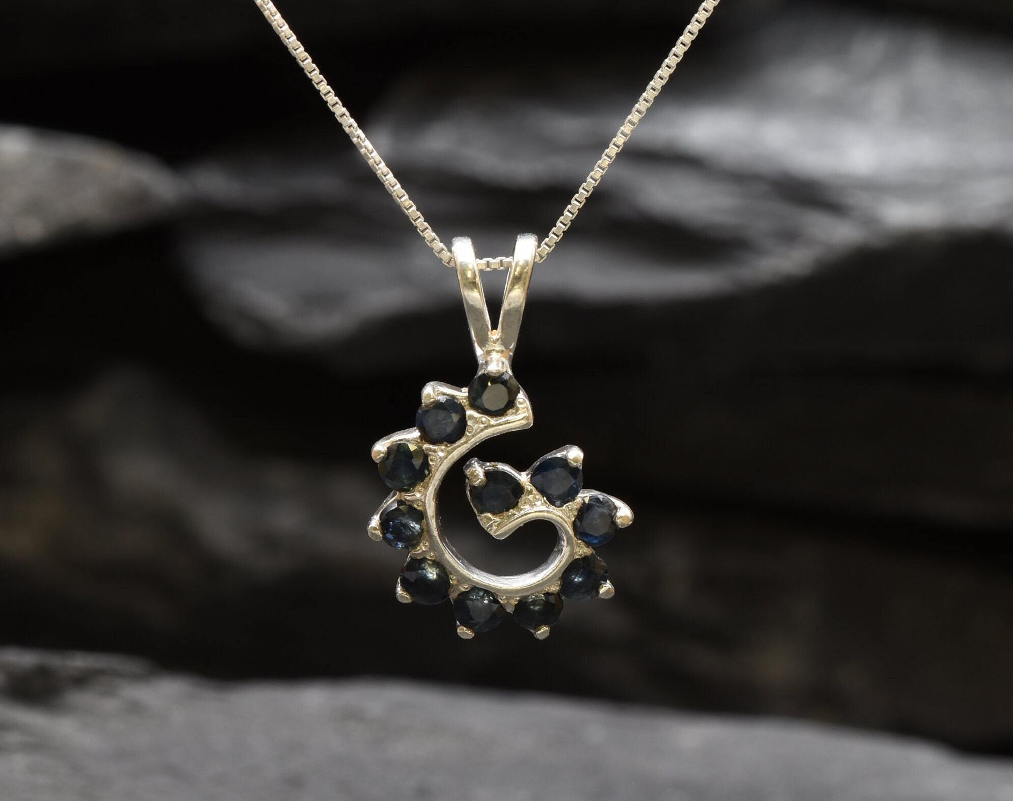 Natural Sapphire Pendant made in 925 Sterling Silver with Round Natural Blue Sapphire in Prong setting, September Birthstone gift idea, symbolizes sincerity, truth, and faithfulness, ideal for everyday wear and perfect for birthday gifting and special occasions.