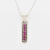Natural Ruby Pendant made in 925 Sterling Silver with Round Natural Red Ruby in Channel-Set setting, July Birthstone gift idea, symbolizes nobility, purity, and passion, ideal for everyday wear and perfect for birthday gifting and special occasions.