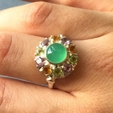 Chrysoprase Ring, Natural Chrysoprase, May Birthstone, November Birthstone, Citrine, Amethyst, Peridot, Mothers Birthstone, Birthstone Ring