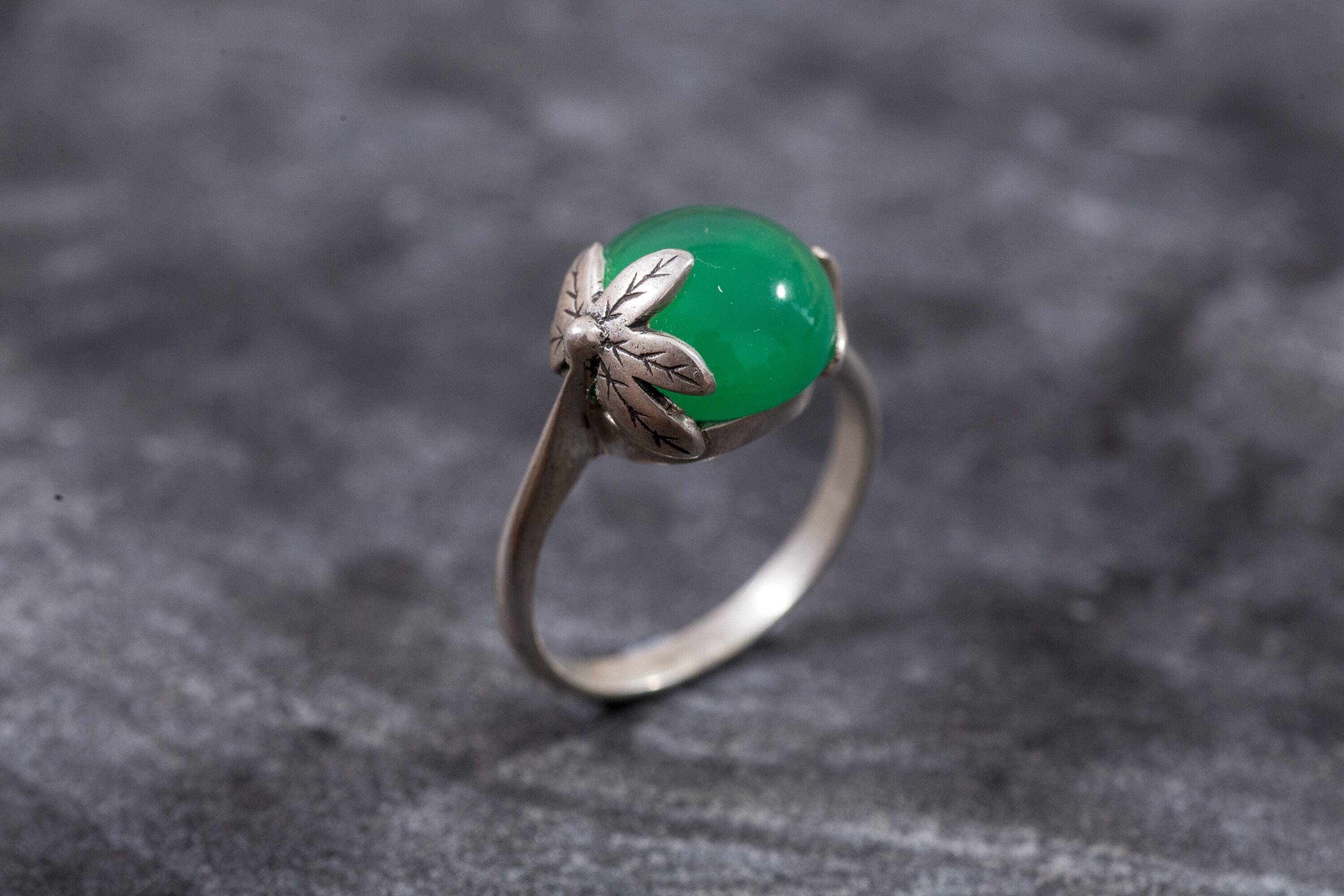 Created Emerald Ring made in 925 Sterling Silver with Round Created Green Emerald in Solitaire setting, May Birthstone gift idea, symbolizes, ideal for everyday wear and perfect for birthday gifting and special occasions.
