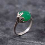 Created Emerald Ring made in 925 Sterling Silver with Round Created Green Emerald in Solitaire setting, May Birthstone gift idea, symbolizes, ideal for everyday wear and perfect for birthday gifting and special occasions.