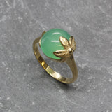Created Emerald Ring made in 18k Gold Vermeil with Round Created Green Emerald in Solitaire setting, May Birthstone gift idea, symbolizes, ideal for everyday wear and perfect for birthday gifting and special occasions.