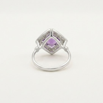 Stunning 925 Sterling Silver Amethyst Ring, featuring a halo of natural purple amethyst, perfect for special occasions and gifts.