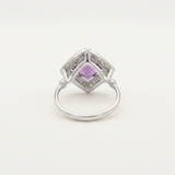 Stunning 925 Sterling Silver Amethyst Ring, featuring a halo of natural purple amethyst, perfect for special occasions and gifts.