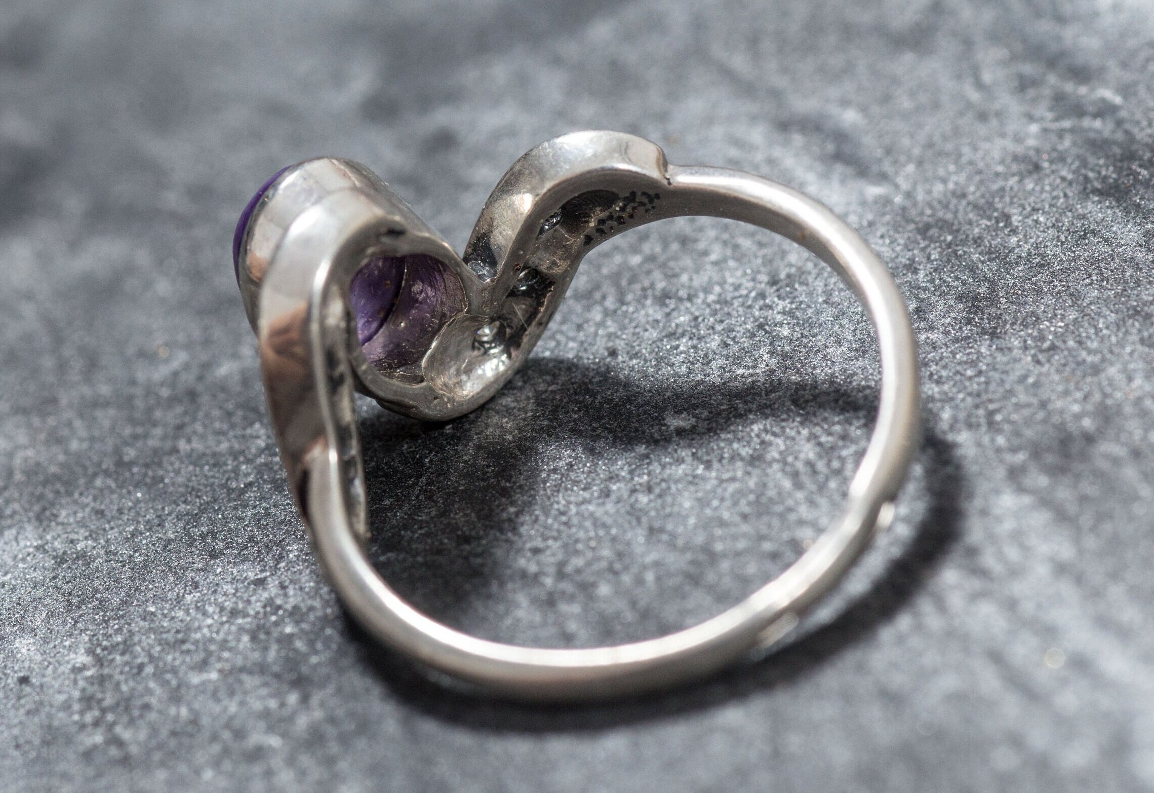 Tension Set Engagement Ring With Meteorite - Unknown / Diamond