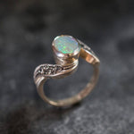 Elegant 925 Sterling Silver Ring showcasing a beautiful Oval Natural White Australian Opal, ideal for birthdays and special moments.