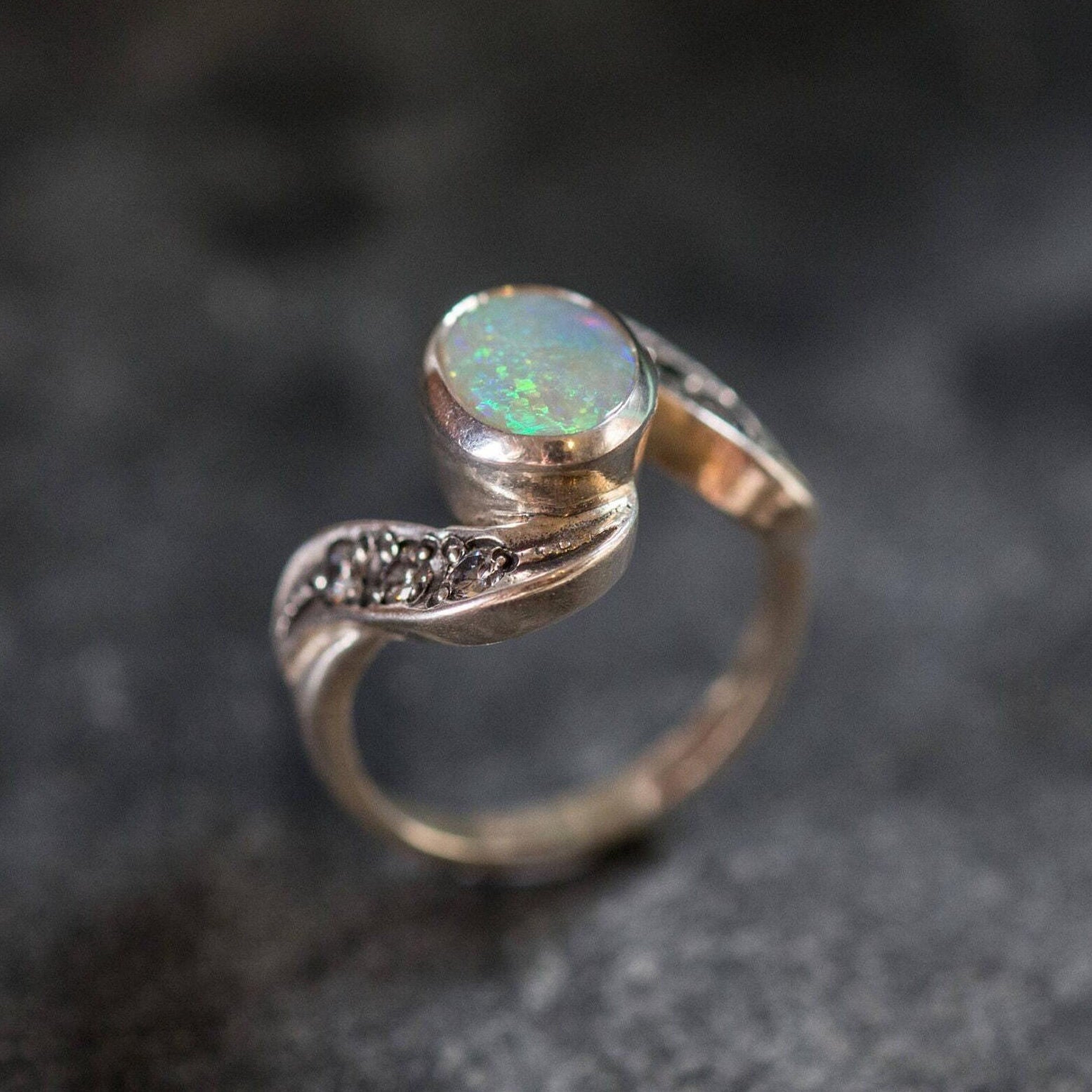 Elegant 925 Sterling Silver Ring showcasing a beautiful Oval Natural White Australian Opal, ideal for birthdays and special moments.