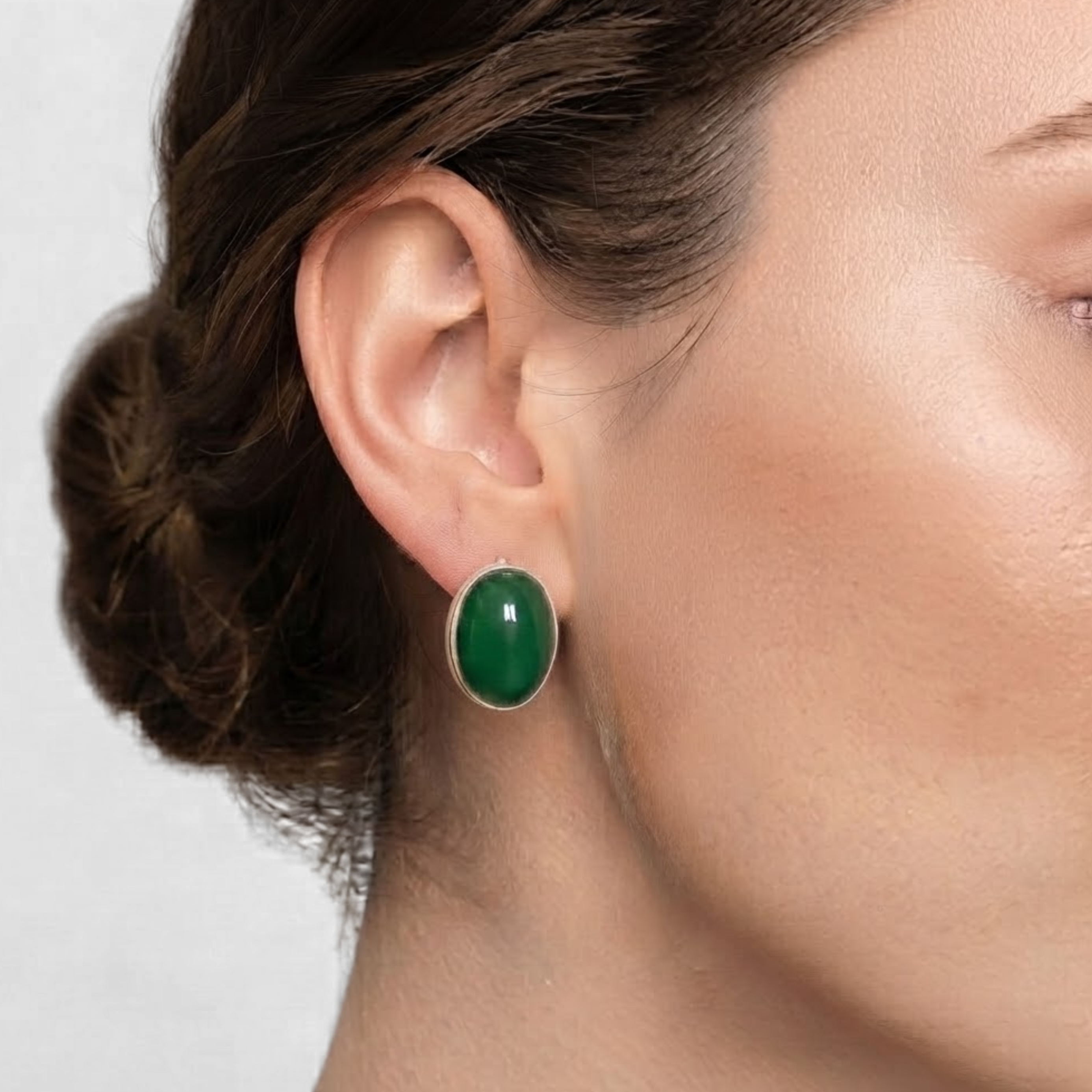 Elegant Created Emerald Earrings in 925 Sterling Silver, perfect May birthstone gift for special occasions and everyday wear.
