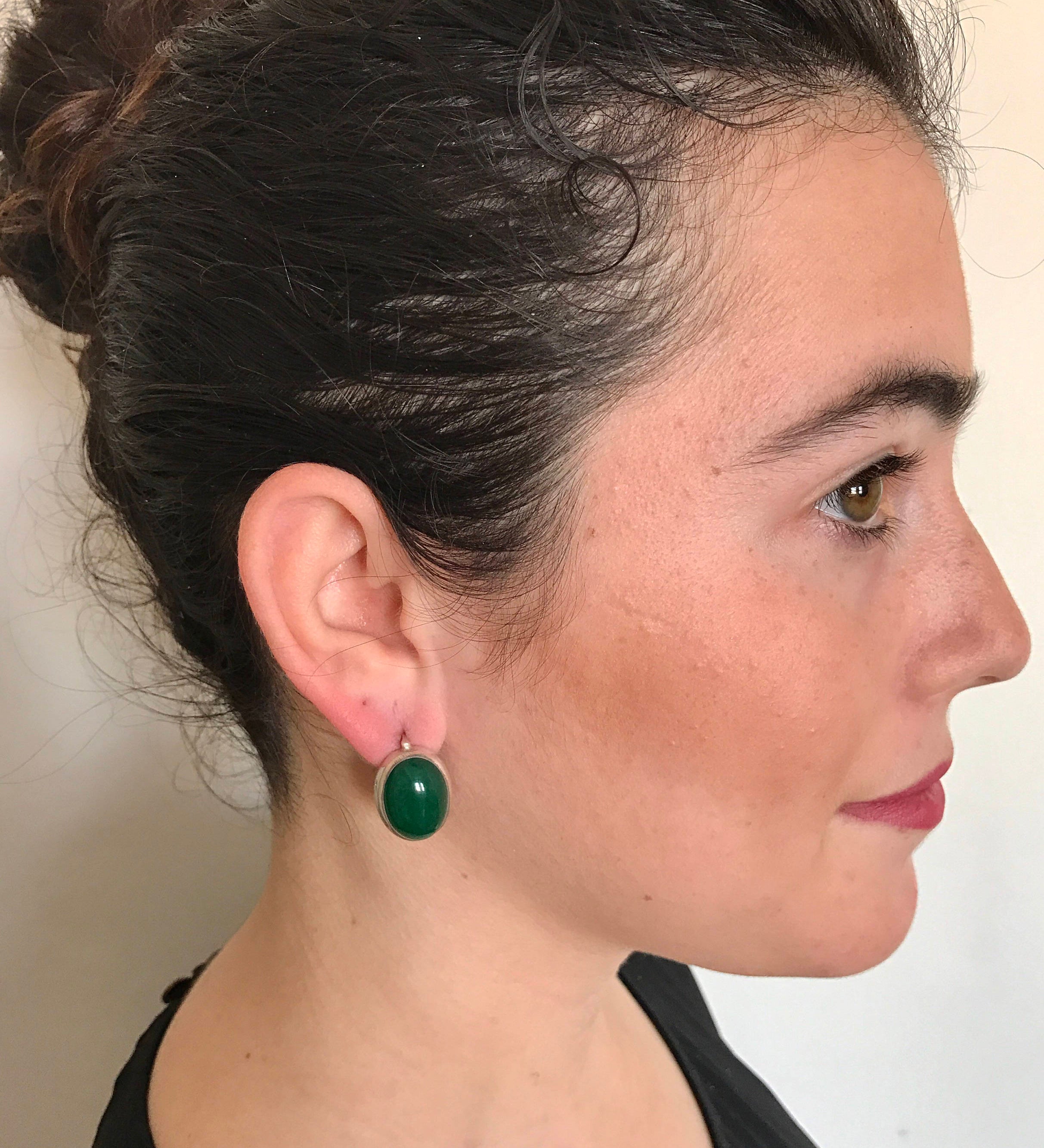 Elegant Created Emerald Earrings in 925 Sterling Silver, perfect May birthstone gift for special occasions and everyday wear.