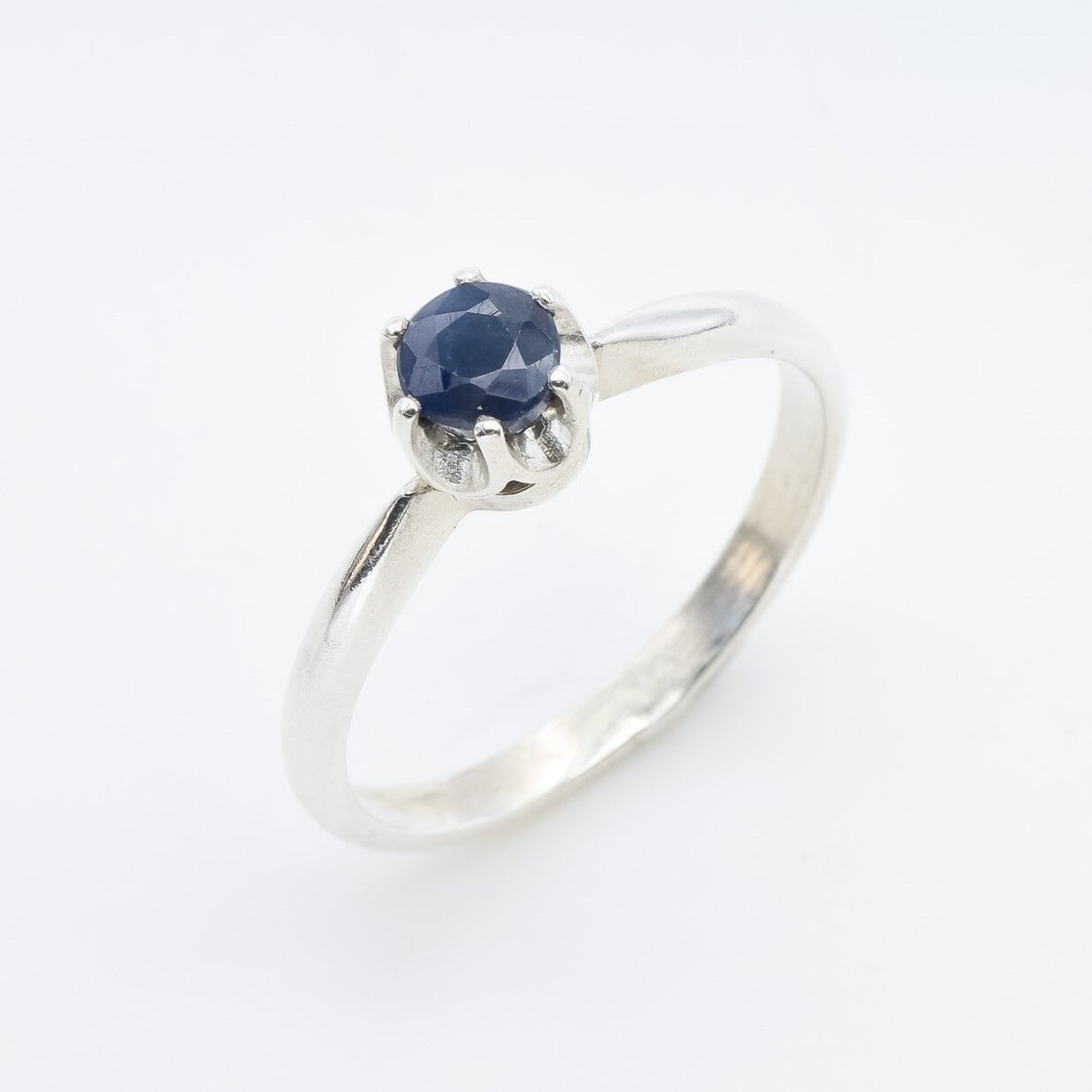 Natural Sapphire Ring made in 925 Sterling Silver with Round Natural Blue Sapphire in Solitaire setting, September Birthstone gift idea, symbolizes sincerity, truth, and faithfulness, ideal for everyday wear and perfect for birthday gifting and special occasions.