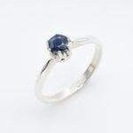 Natural Sapphire Ring made in 925 Sterling Silver with Round Natural Blue Sapphire in Solitaire setting, September Birthstone gift idea, symbolizes sincerity, truth, and faithfulness, ideal for everyday wear and perfect for birthday gifting and special occasions.