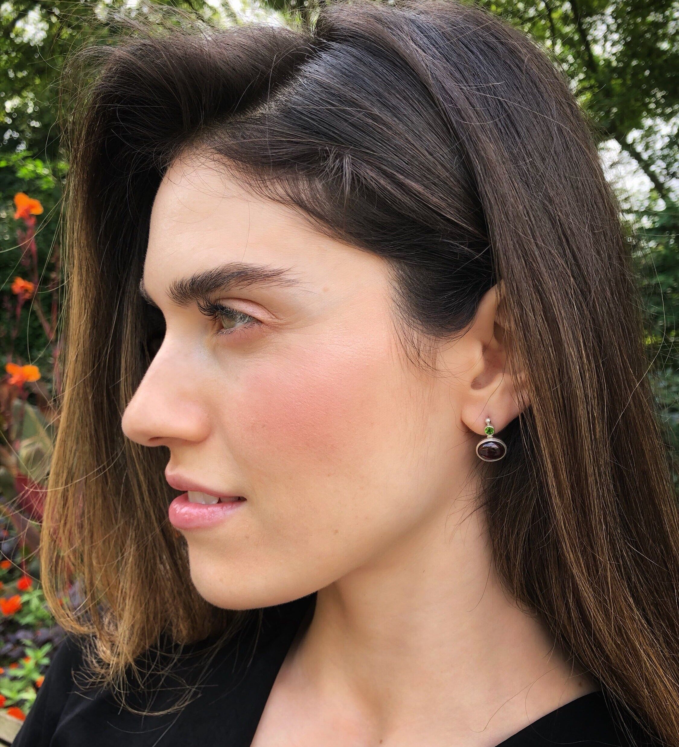 Topaz Earrings, Mystic Topaz, Natural Mystic Topaz, Ethiopian Opal, Opal, Vintage Earrings, December Birthstone, Silver Earrings, Topaz