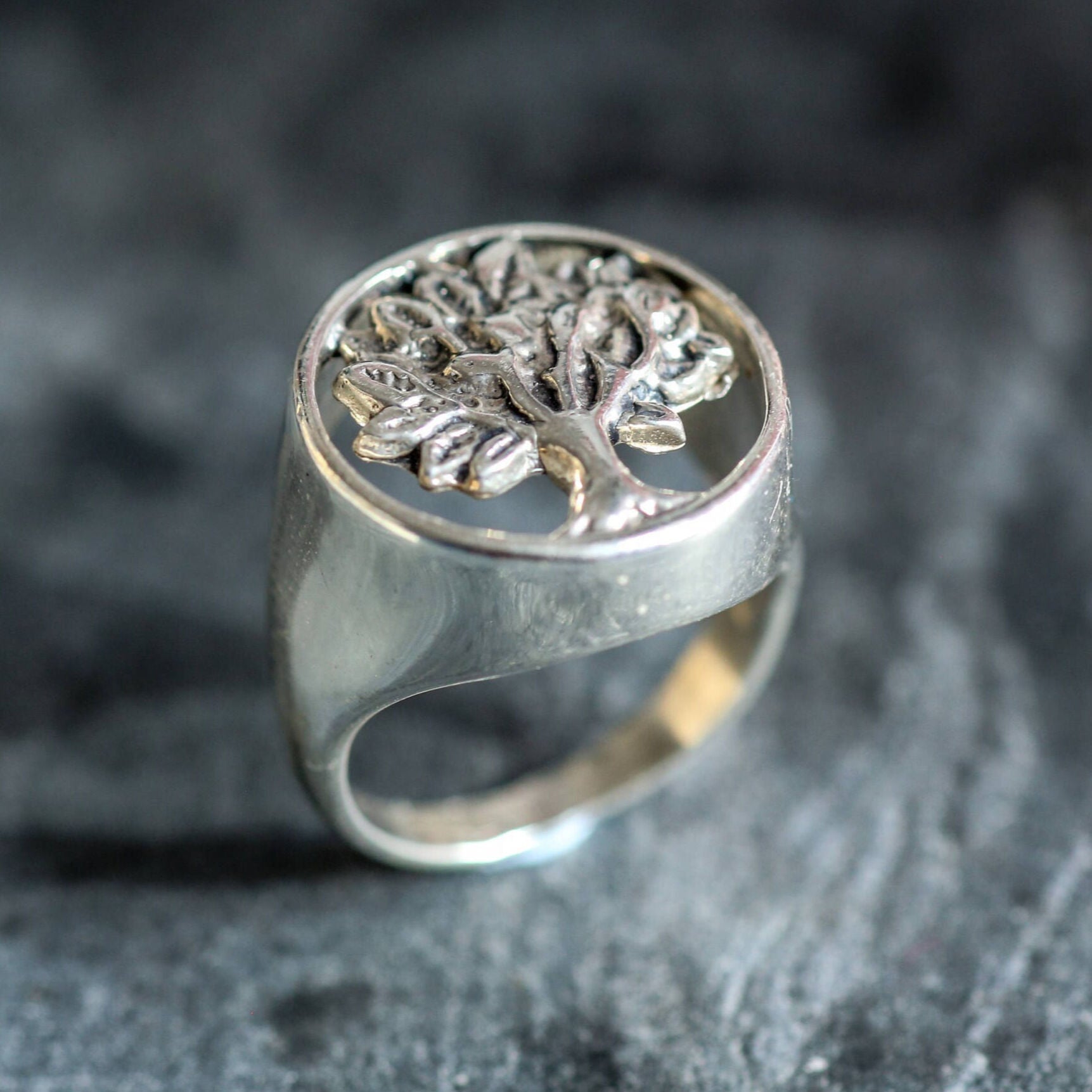 Tree Ring, Tree of Life Ring, Round Silver Ring, Statement Ring, Unique Silver Ring, Family Ring, Sterling Silver Ring, Tree of Life