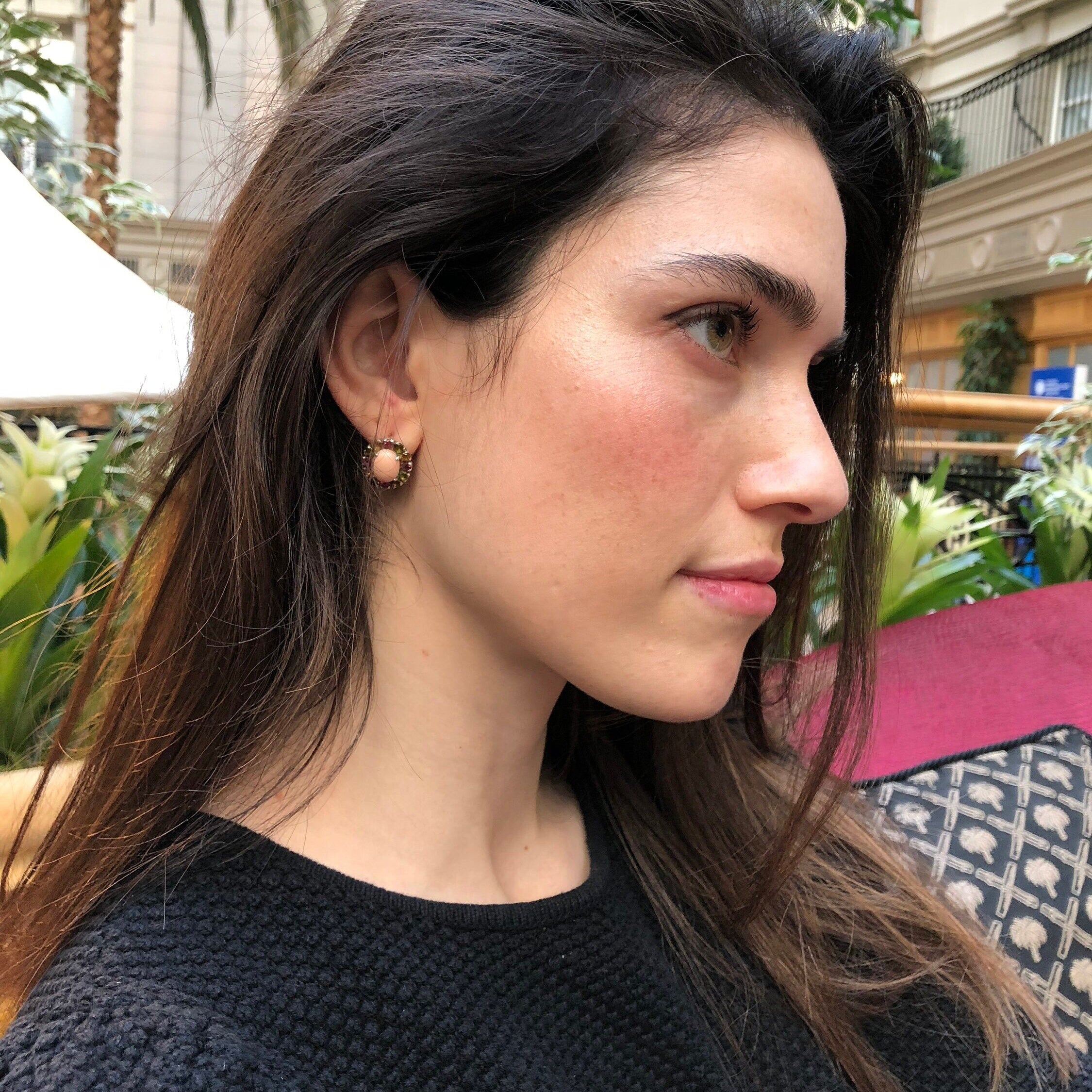 Elegant 925 Sterling Silver Ruby Earrings with oval red rubies, perfect for birthdays and everyday elegance.