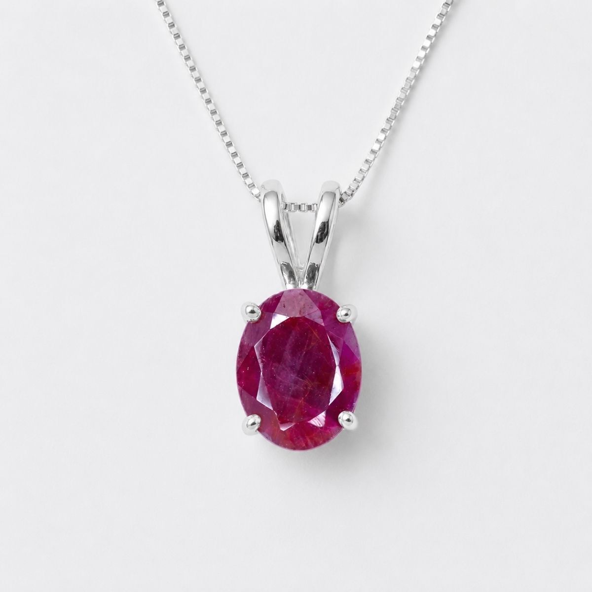Natural Ruby Pendant made in 925 Sterling Silver with Oval Natural Red Ruby in Prong setting, July Birthstone gift idea, symbolizes nobility, purity, and passion, ideal for everyday wear and perfect for birthday gifting and special occasions.