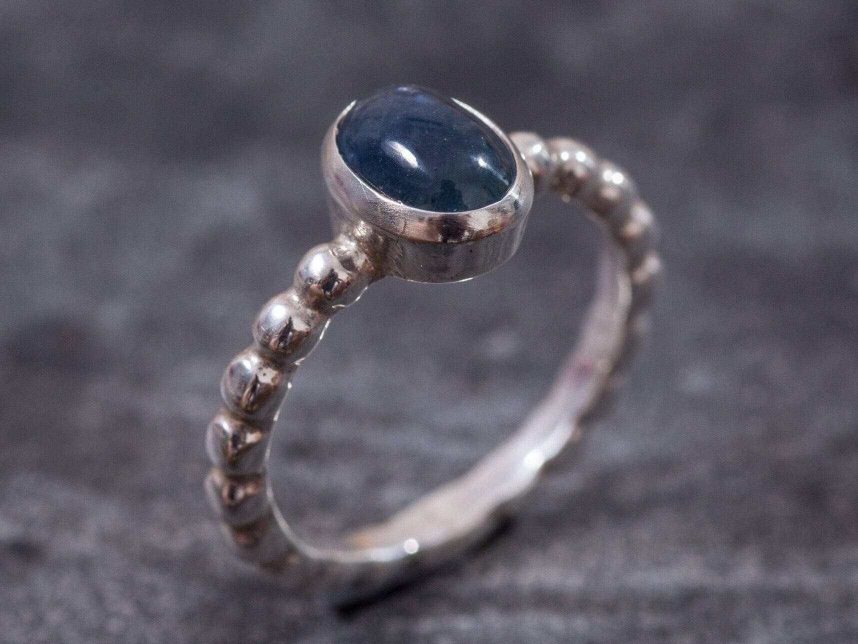 Natural Sapphire Ring made in 925 Sterling Silver with Round Natural Blue Sapphire in Bezel setting, September Birthstone gift idea, symbolizes sincerity, truth, and faithfulness, ideal for everyday wear and perfect for birthday gifting and special occasions.