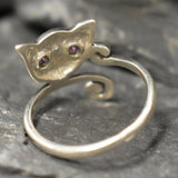 Mystic Topaz Ring, Natural Mystic Topaz, December Birthstone, Silver Cat Ring, Vintage Ring, Purple Topaz Ring, Cat Ring, Solid Silver Ring