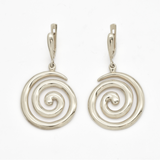 Dangling Swirl Earrings - Large Drop Earrings - Vintage Spiral Earrings