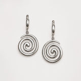 Dangling Swirl Earrings - Large Drop Earrings - Vintage Spiral Earrings