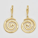 Dangling Swirl Earrings - Large Drop Earrings - Vintage Spiral Earrings