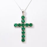 Created Emerald Pendant made in 925 Sterling Silver with Round Created Green Emerald in Prong setting, May Birthstone gift idea, symbolizes, ideal for everyday wear and perfect for birthday gifting and special occasions.