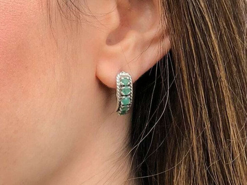 Elegant Created Sapphire Earrings in 925 Sterling Silver, perfect September birthstone gift for any special occasion.