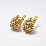 Beautiful 18k Gold Vermeil Earrings with Created Diamonds, ideal for any occasion and great for gifting on birthdays.