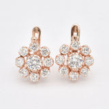 Diamond Flower Earrings - Daisy Silver Studs - Vintage Diamond Earrings