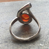 Genuine Carnelian Ring - Unique Red Ring - Vintage Red Agate Ring