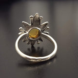 Opal Statement Ring - Large Flower Ring - Natural Fire Opal Ring