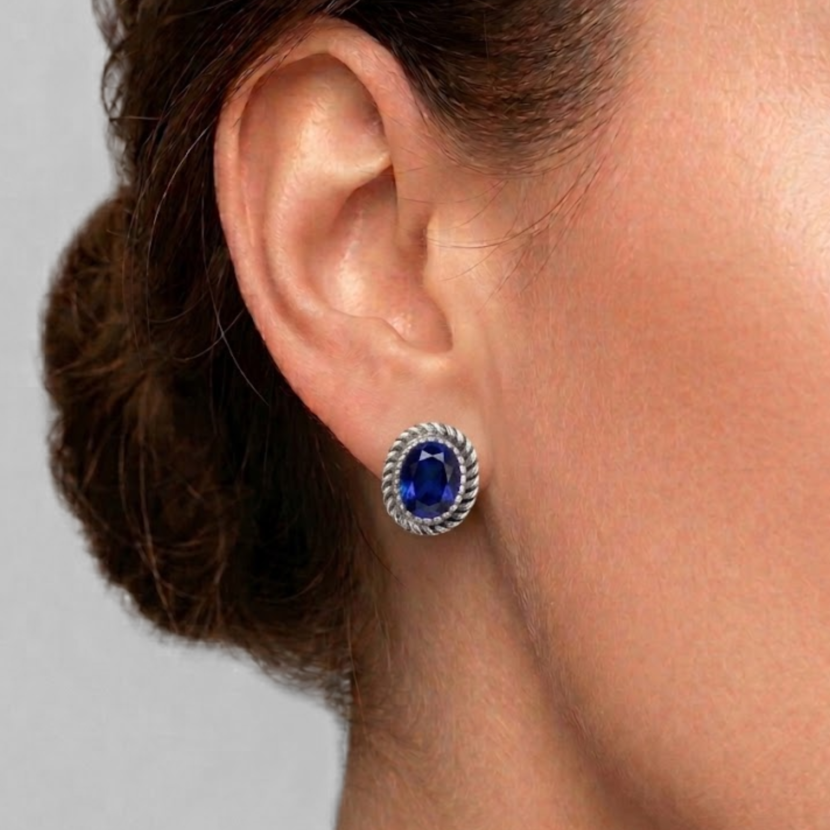 Elegant 925 Sterling Silver Sapphire Earrings with Baguette Blue Sapphire, perfect for birthdays and special occasions.